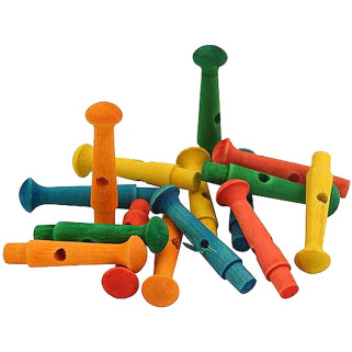 Chevilles en Bois Multicolores Zoo-Max - Pièces de Jouet pour Perroquet - 15 Pièces