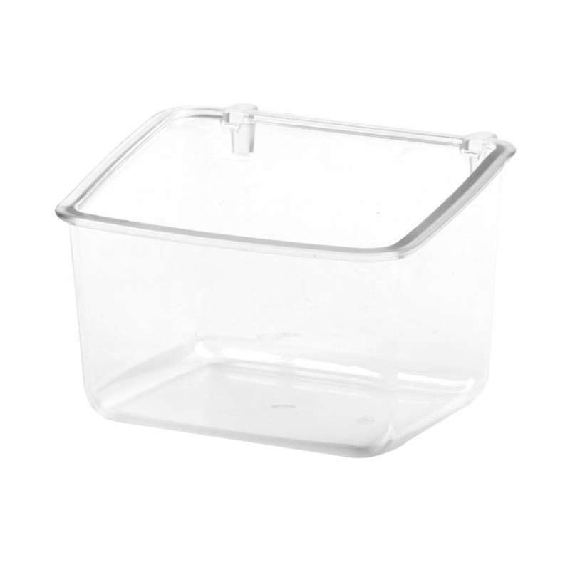 Mangeoire Plastique Transparente Profonde avec Crochets Plastiques - 400 ml