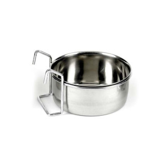 Mangeoire Inox Ronde avec Fixation à Crochets Ø 7 cm - 200 ml