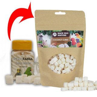 ZooFaria - Dés de Noix de Coco - Friandise pour Oiseaux - 250 gr